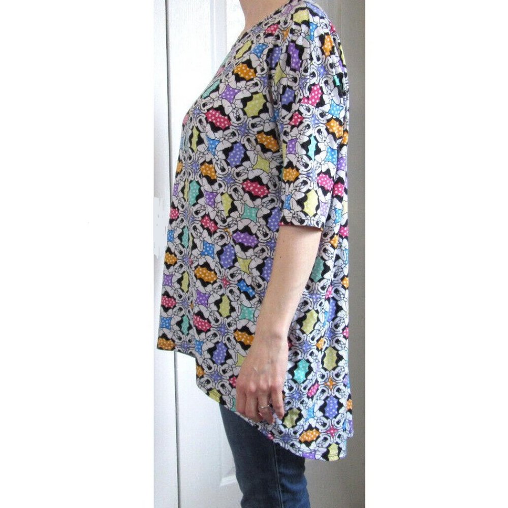 LuLaRoe Disney Minnie Mouse Top Tunic Dolman Blouse Nurse Shirt Colorful Size M - Picture 6 of 10